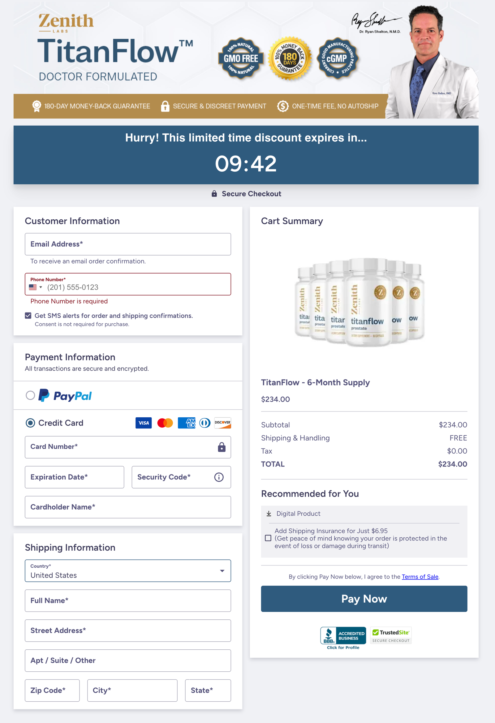 TitanFlow Official Website Secure Order Page